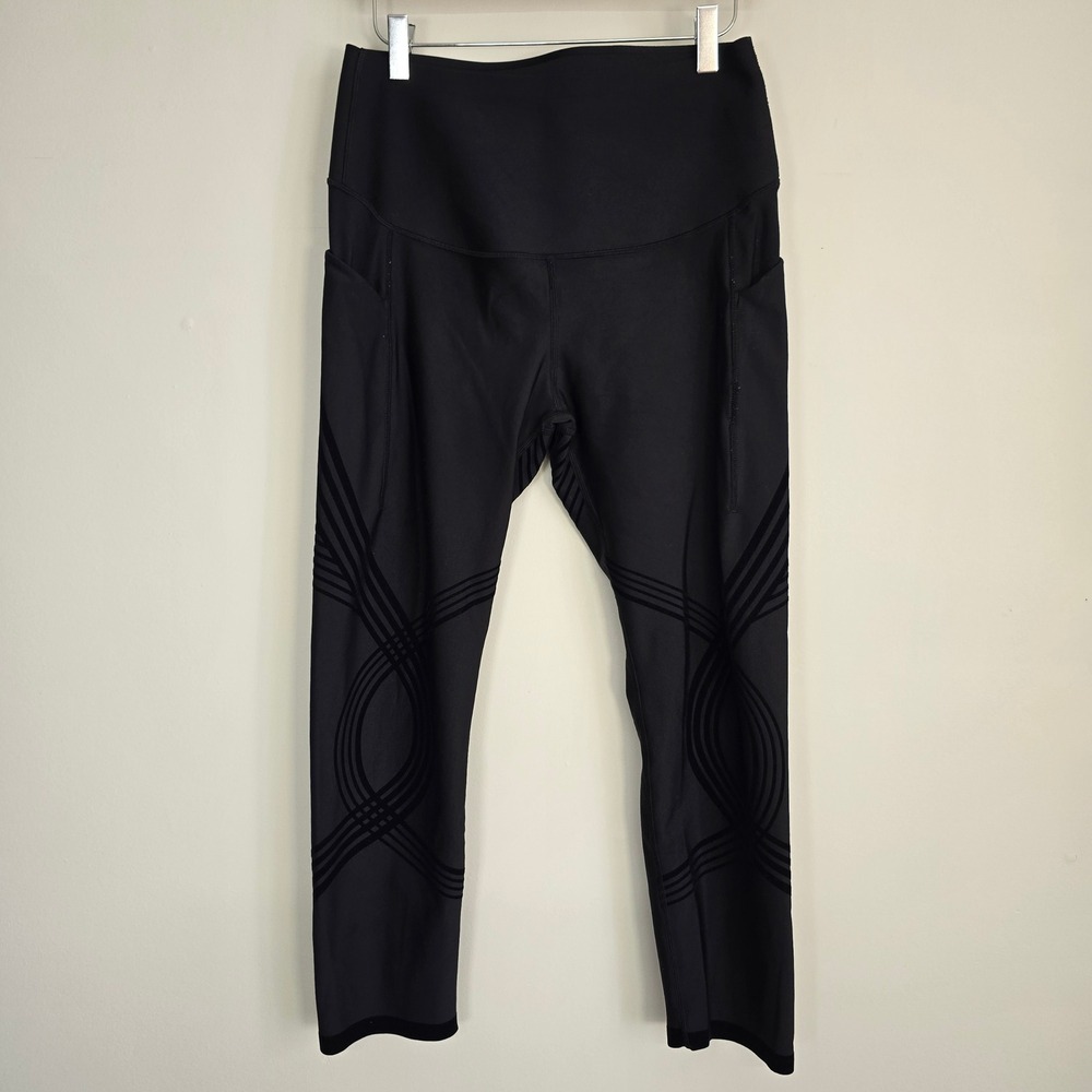 Fanka Body Sculpt High Waist Capri Leggings Women Medium Black Velvet Line A